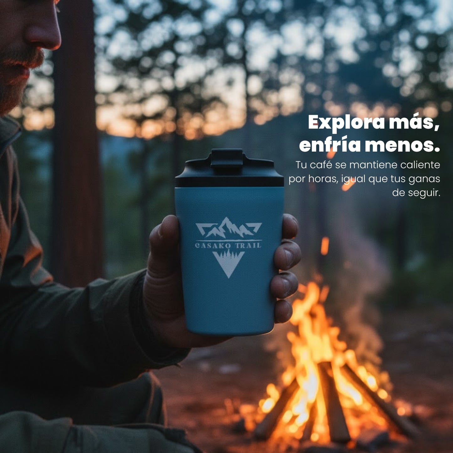 Mug térmico 350 ml para café FlipSeal acero inoxidable Azul Carbón