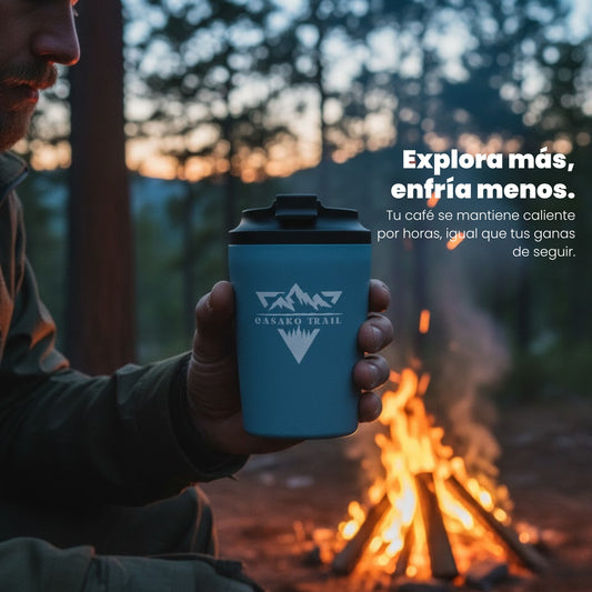 Mug térmico 350 ml para café FlipSeal acero inoxidable Azul Carbón