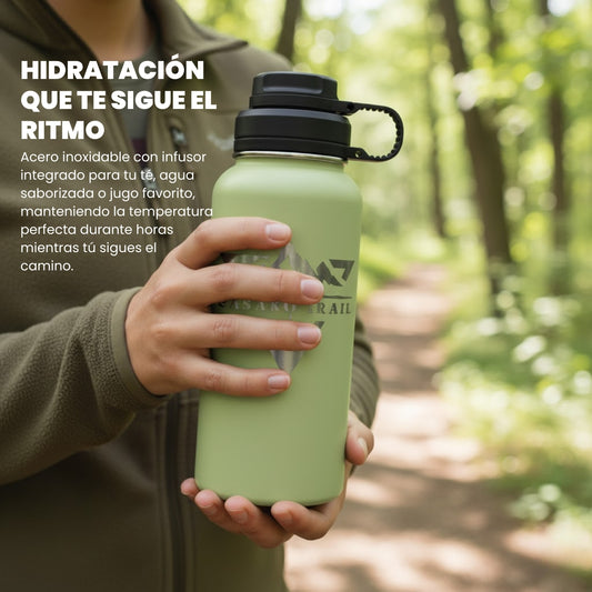 Botella térmica 1 L (950 ml) acero inoxidable Verde Salvia