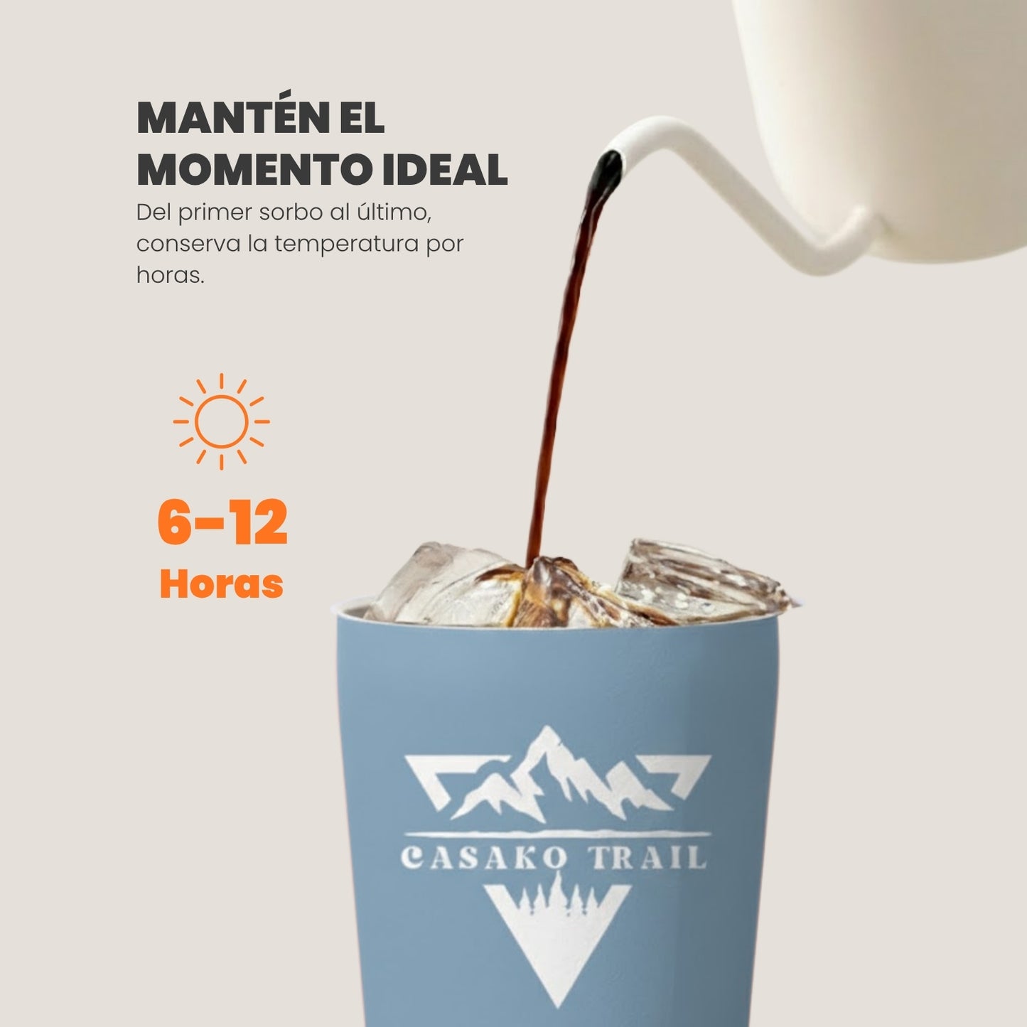 Mug térmico 350 ml para café FlipSeal acero inoxidable Azul Carbón